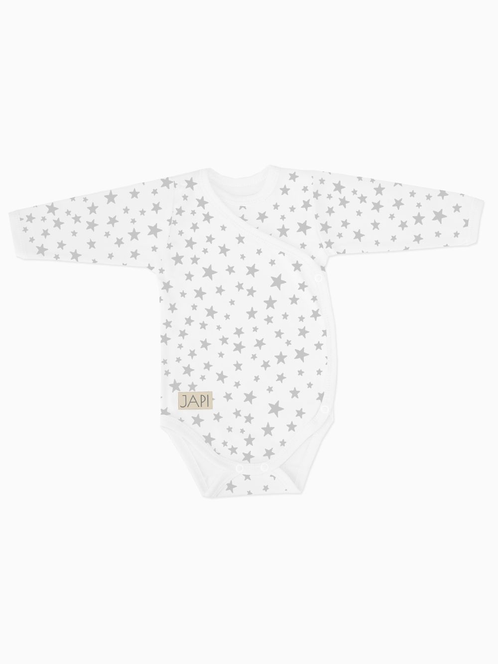 Long-sleeved wrapover bodysuit STARS