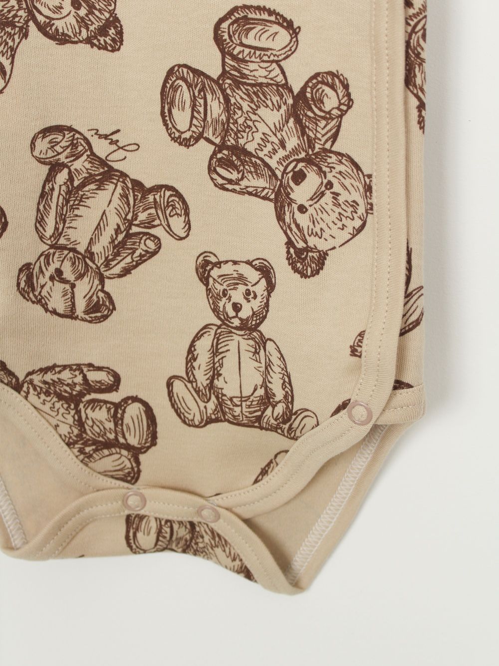 Long-sleeved wrapover bodysuit TEDDY BEARS