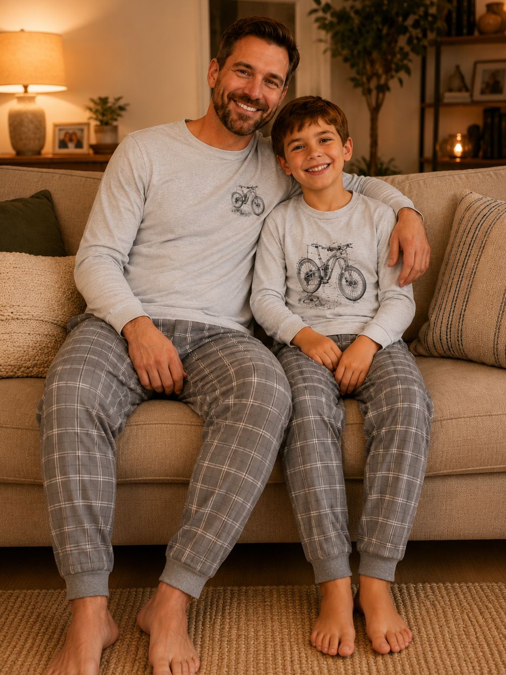 Men's long-sleeved pajamas BIKE TIME