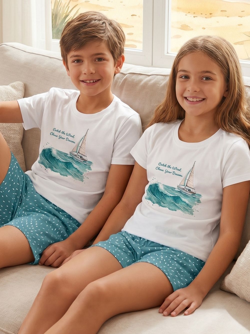 Pyjamas OCEAN WAVES with short sleeves