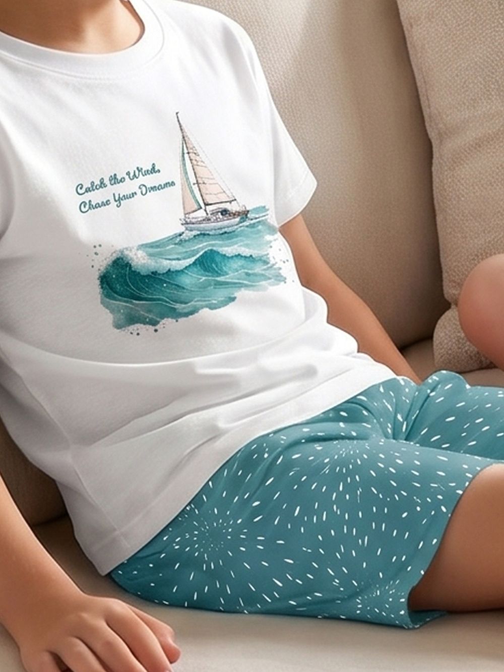 Pyjamas OCEAN WAVES with short sleeves