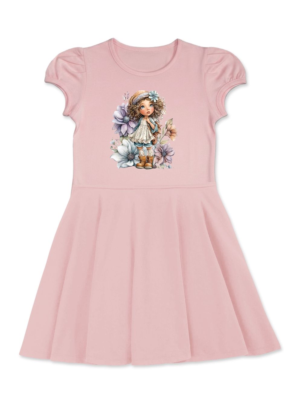 Short-sleeved dress FLOWER GIRL
