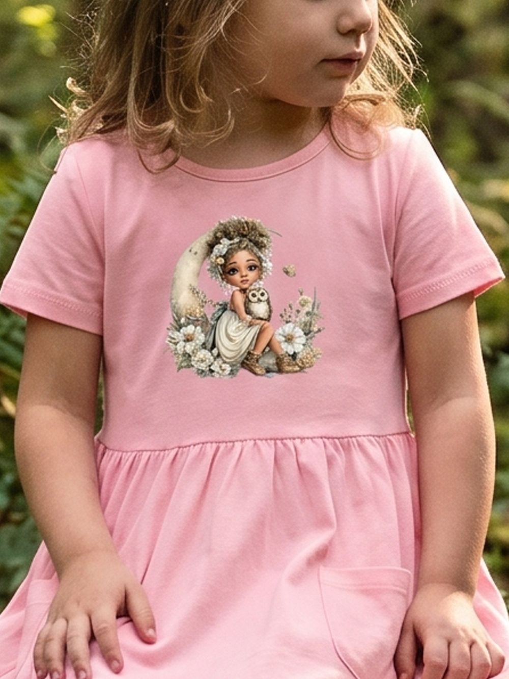 Short-sleeved dress GIRL and OWL