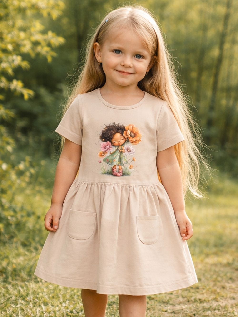 Short-sleeved dress GIRL FLORAL