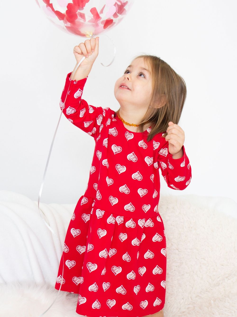 Short-sleeved dress HEARTS