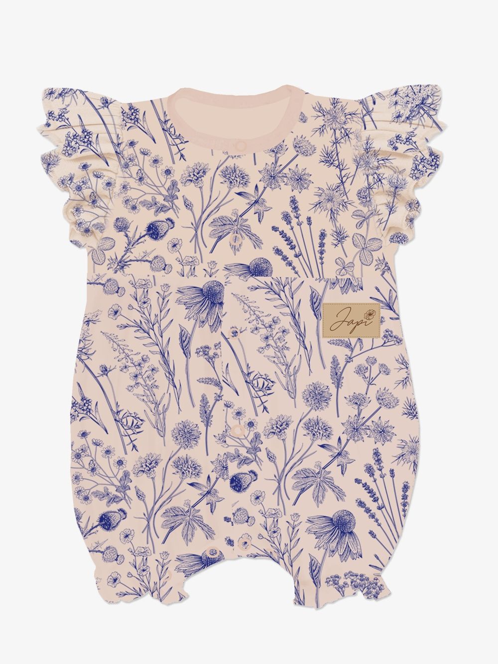 Short-sleeved jumpsuit HERBARIUM