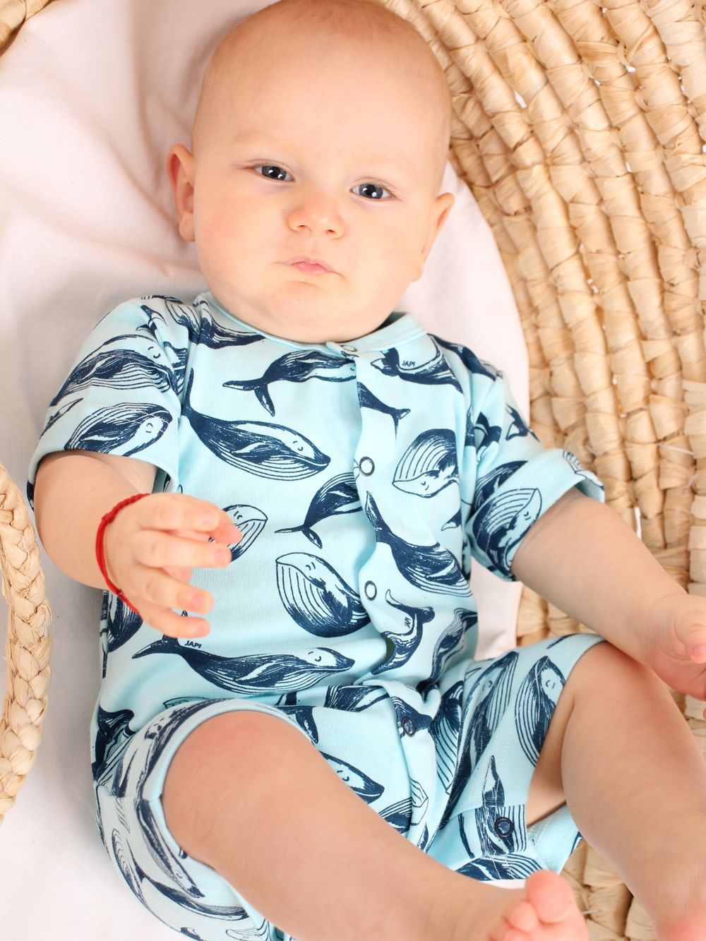 Short- sleeved jumpsuit WHALES