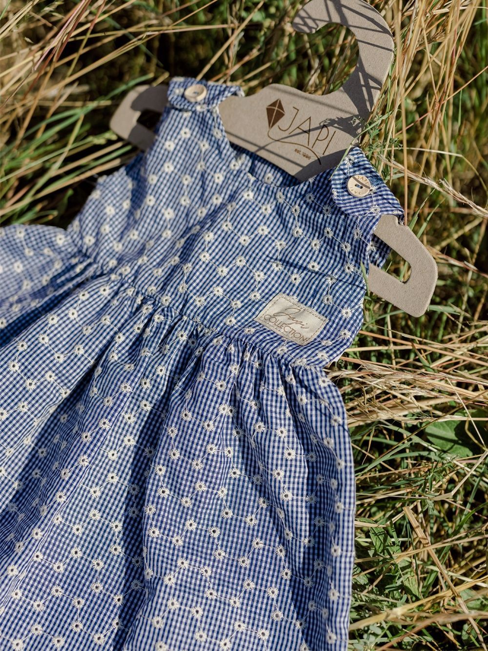 modré letné šaty pre bábätko