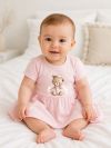 Baby bodysuit dress TEDDY PRINCESS with short sleeves