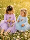 Girls' long-sleeve tulle dress MAGIC TIME