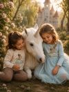 Girls' long-sleeve tulle dress UNICORN and PRINCESS