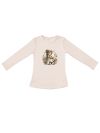 Girls' long-sleeved T-shirt GIRL and TEDDY