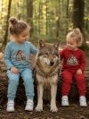 Girls' long-sleeved T-shirt  GIRL and WOLF