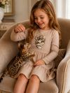 Girls' WILD CAT long-sleeved dress