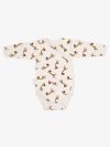 Long-sleeved wrapover bodysuit BABY GIRAFFE