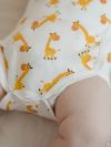 Long-sleeved wrapover bodysuit BABY GIRAFFE