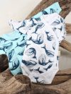 Long-sleeved wrapover bodysuit WHALES