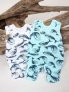 Sleeveless footie WHALES
