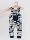 Trousers with suspenders Camouflage print