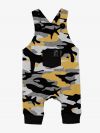 Trousers with suspenders Camouflage print