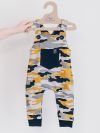 Trousers with suspenders Camouflage print