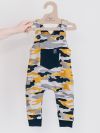 Trousers with suspenders Camouflage print