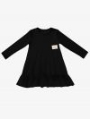 Women's long-sleeved flounce dress Black