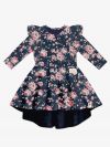 Women's long-sleeved flounce dress ROSES