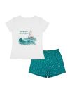 Women's pyjamas OCEAN WAVES with short sleeves