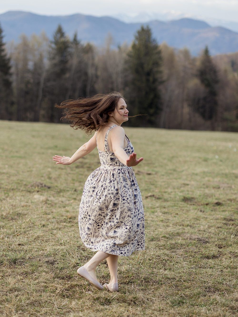 Women's dress with straps HERBARIUM