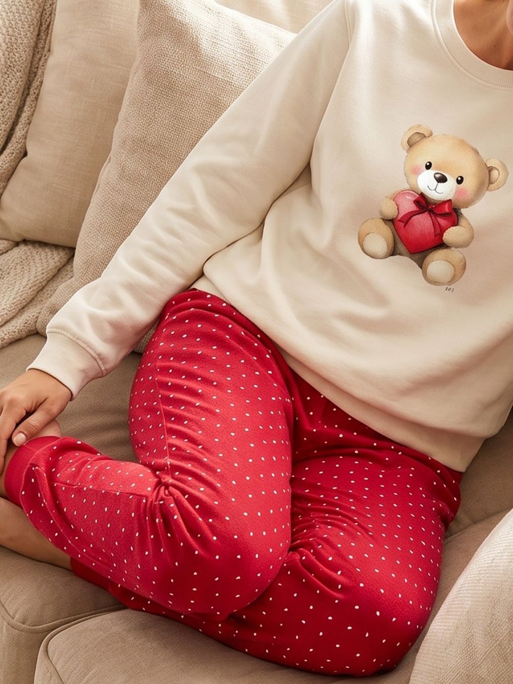 Women's pyjamas TEDDY LOVE long sleeves