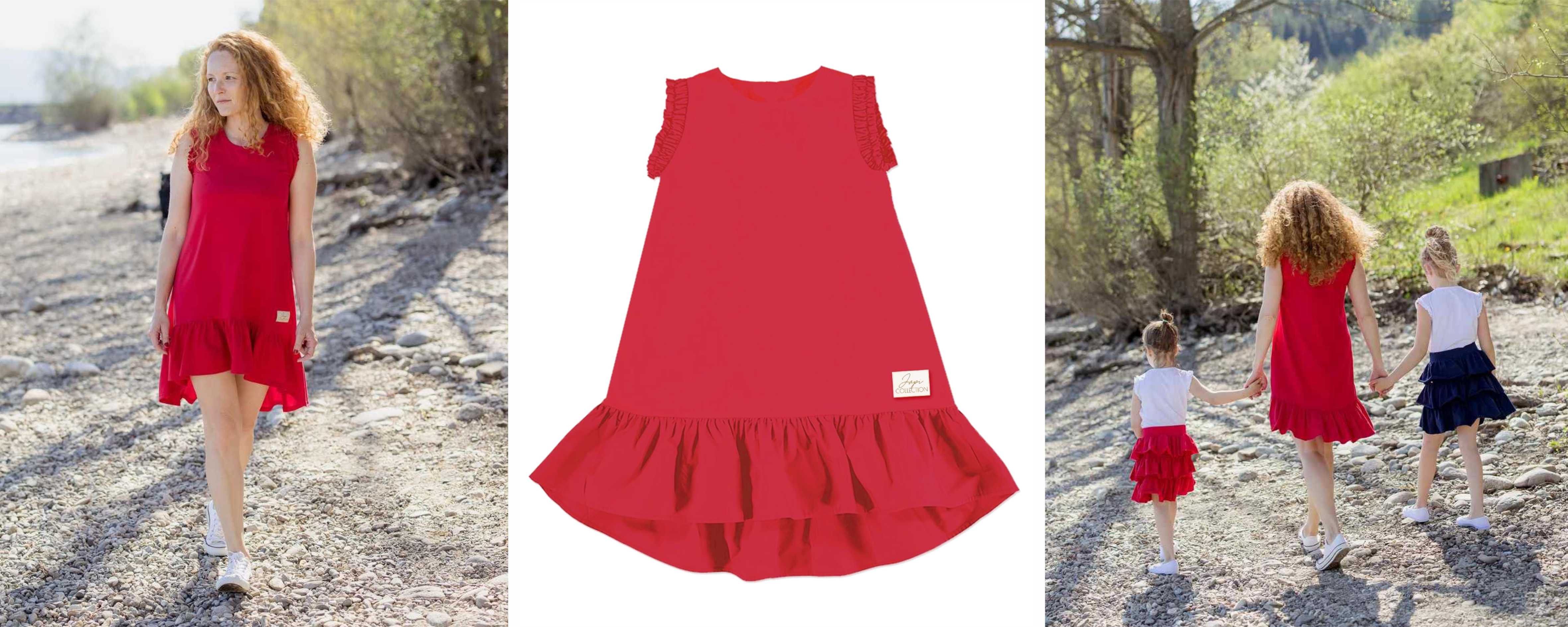 Dámske letné šaty červené JAPITEX